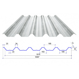 Сталекс Профнастил ПН-44 0,45 PE RAL 9003 Сырье Optima Steel