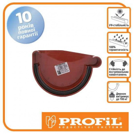 Заглушка желоба Profil левая L 130 кирпичная