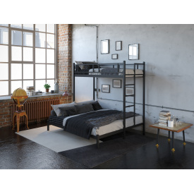 Двоярусне ліжко тримісне Фулхем 80х190-140х190 см металеве