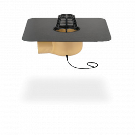 Кровельная воронка из полиуретана SitaTrendy угловая с ПВХ-фартуком и системой обогрева (диаметр 75 мм)