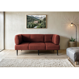 Диван із підлокітниками Tobi Sho Бенно-1 офісний з конусною ногою 1800х720х750 велюр Emilia 75 DUSTY ROSE