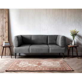 Диван с подлокотниками Tobi Sho Бенно-1 офисный с конусной ногой 1400х720х750 велюр Emilia 91 SILVER