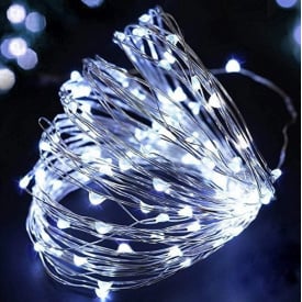 Гірлянда Нитка Led 100 дріт 10 м Білий 1 режим USB + батарейка Decorative Light 218-21528273