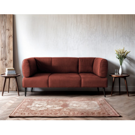 Диван із підлокітниками Tobi Sho Бенно-1 офісний з конусною ногою 1200х720х750 велюр Emilia 75 DUSTY ROSE