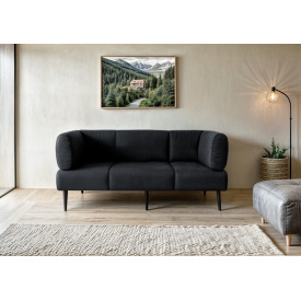 Диван із підлокітниками Tobi Sho Бенно-1 офісний з конусною ногою 2000х720х750 велюр Emilia 97 ANTRACITE