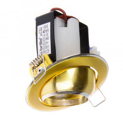 Поворотный точечный светильник Brille 60W RO-39 Латунь 161289 Надворная