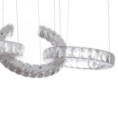 Люстра Brille Хрустальные кольца LED 70W Хром Ізмаїл