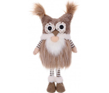 Декоративная игрушка Gnome with owl hat 46 см Коричнево-бежевый BonaDi DP232207