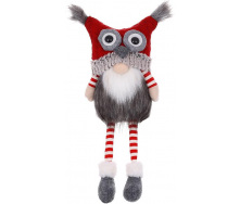 Декоративная сидячая игрушка Gnome with owl hat 44 см Разноцветный BonaDi DP232205