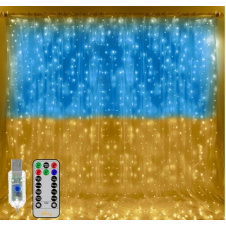 Гирлянда штора с пультом No Brand SFK-09 флаг Украины USB 2х2 м Голубо-желтый (2400130212)