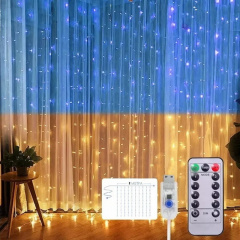 Гирлянда штора с пультом No Brand SFK-09 флаг Украины USB 2х2 м Голубо-желтый (2400130212) Київ