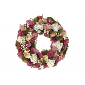Декоративный венок пасхальный LI100256 BonaDi 33 см Магнолия