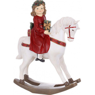 Настольная фигурка Girl on a horse 25 см Ретро стиль BonaDi Разноцветный DP232174