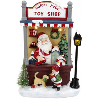 Композиция новогодняя North Pole Toy Shop с LED подсветкой полистоун Bona DP69432