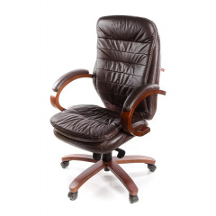 Крісло АКЛАС Валенсія EX MB Коричневе (натуральна шкіра) Березнегувате