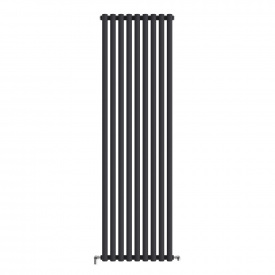 Дизайнерский радиатор Ideale Gloria 1800x531 вертикальный, черный матовый