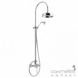 Душевая система с верхним и ручным душем Bugnatese Oxford OXCR6336C ceramic хром/ручки белая керамика