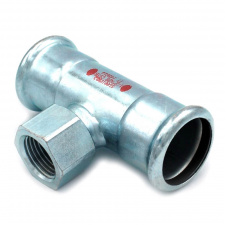 Трійник сталевий RM SteelPres 389 Ø88,9 х 1/2 В х 88,9 оцинкований (опалення)