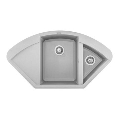 Мийка гранітна Elleci Easy Corner aluminium 79, сірий (21122024008) Михайловка