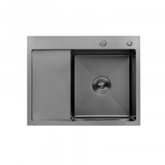 Кухонна мийка Kroner KRP Schwarze - 6350RHM PVD Бородянка