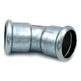 Коліно сталеве RM SteelPres 381/450 Ø54 45° ВВ оцинковане (опалення)