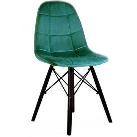 Стілець Тауер-Софт-В велюр зелений на чорних ніжках