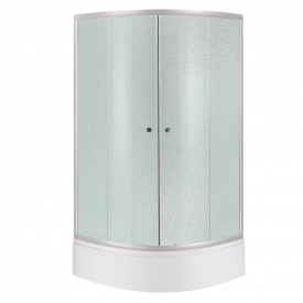 Душова кабіна Lidz Latwa SC90x90.SAT.MID.FR полукругла, скло Frost 4 мм + Душовий піддон KAPIELKA ST90x90x26, з панеллю Lidz (LLSC9090SATMIDFR2SET)