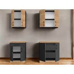 Кухня Tobi Sho OPTIMA-К2 со столешницей 2 м Дуб Крафт Золотой/Антрацит, корпус Антрацит Киев