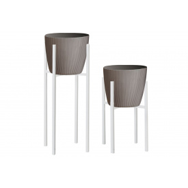 Підставки для вазонів Флорида (25х25х40 / 25х25х60 см, з кашпо, білий + мокко)