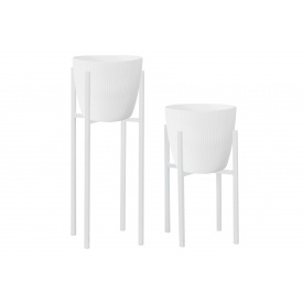 Підставки для вазонів Флорида (25х25х40 / 25х25х60 см, з кашпо, білий + білий)