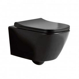 Унитаз подвесной DiMARCO FLAVIO 510×355 безободковый, черный (DM2I004MB)