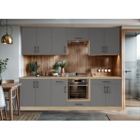 Кухонний набір Tobi Sho OPTIMA-К6 2,6 м зі стільницею Графіт/Графіт, корпус Дуб Сонома