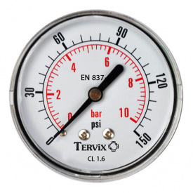 Манометр аксіальний Tervix Pro Line 63 0-10 бар 1/4 (355613)