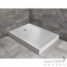 Прямоугольный акриловый душевой поддон Radaway Doros F Compact Stone White 1500x800 SDRFP1580-05-04S белый камень