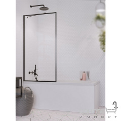 Шторка для ванны Radaway Idea Black PNJ 100 Frame 10001100-54-56 черный/прозрачное стекло Балаклея
