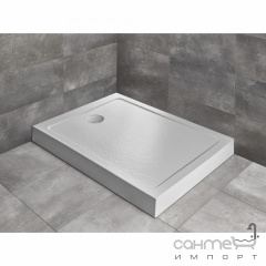 Прямоугольный акриловый душевой поддон Radaway Doros F Compact Stone White 1400x1000 SDRFP1410-05-04S белый камень Виноградов