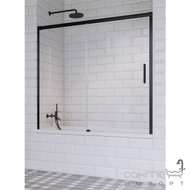 Шторка для ванны Radaway Idea Black PN DWJ 150 10003150-54-01L черный/прозрачное стекло, левосторонняя