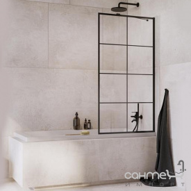 Шторка для ванни Radaway Idea Black PNJ 50 Factory 10001050-54-55 чорний / прозоре скло