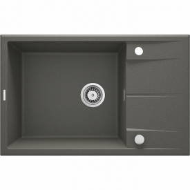 Deante Мойка кухонная Eridan, гранит, прямоуг., с крылом, 780х500х210мм, чаша - 1, накладная, антрацит