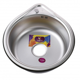 Кухонная мойка врезная MIRA Polish MR 530 P 530х180 круглая, нержавеющая сталь
