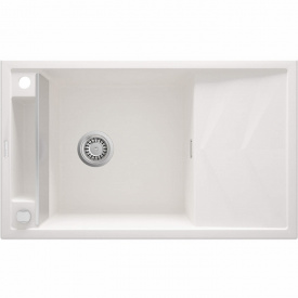 Deante Мойка кухонная Magnetic, гранит, прямоуг., с крылом, 820х500х219мм, чаша - 1, накладная, алебастр