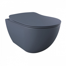Унитаз подвесной Creavit Free Rim-Off FE322 крышка с сиденьем Duroplast, с механизмом Soft-close базальт матовый