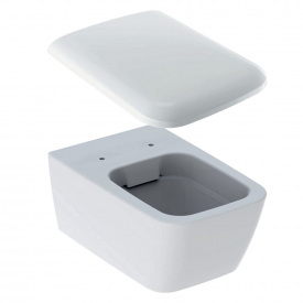 Унитаз подвесной воронковидный Geberit iCon Square Rimfree с крышкой, белый (201950000/571910000)
