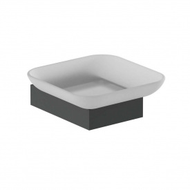 Мыльница Nofer CORINTO BLACK 39 x 102 x 111 mm, черный/белый (16925.N)