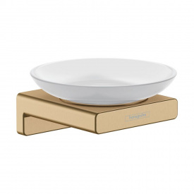 Мыльница подвесная Hansgrohe AddStoris, Brushed Bronze/стекло (41746140)