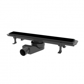 Душевой канал Waterway Stream 600, корпус черный, 2-сторонняя решетка черная/плитка (WSB600001N12)