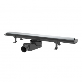 Душевой канал Waterway Stream 700, корпус черный, 2-сторонняя решетка нержавейка/плитка (WSB700001N1)