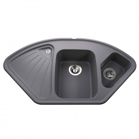Гранітна мийка Globus Lux AVERNO 1060x575-А0003, сірий металік