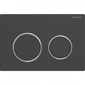 Смывная клавиша Geberit Omega20 для двойного смыва: черный матовый, крашеный, легко чистящийся (115.085.14.1)