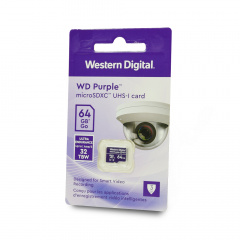 Картка пам'яті Western Digital MICRO SDXC 64GB UHS-I WDD064G1P0C WDC спеціалізована для відеоспостереження Житомир